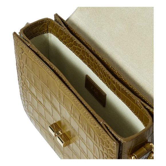 APC Small Grace Bag croc embossed leather in olive green - Picture 6 of 16